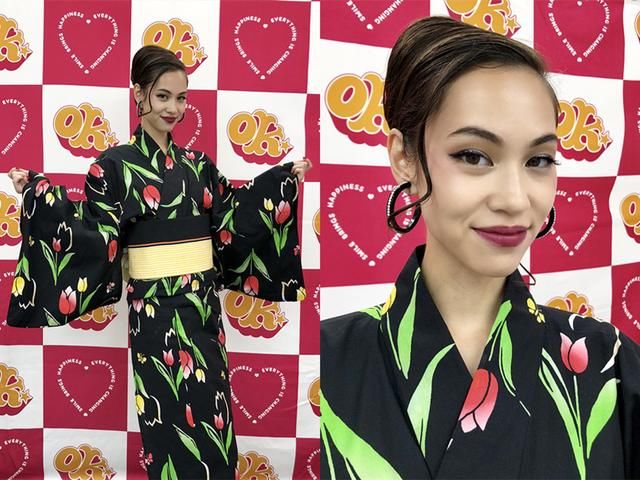 水原希子终于又扎马尾辫，却在刘海上卷个圈，这复古审美没谁了！