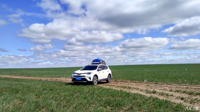 自驾RAV4荣放，蓝天白云——望无际的大草原