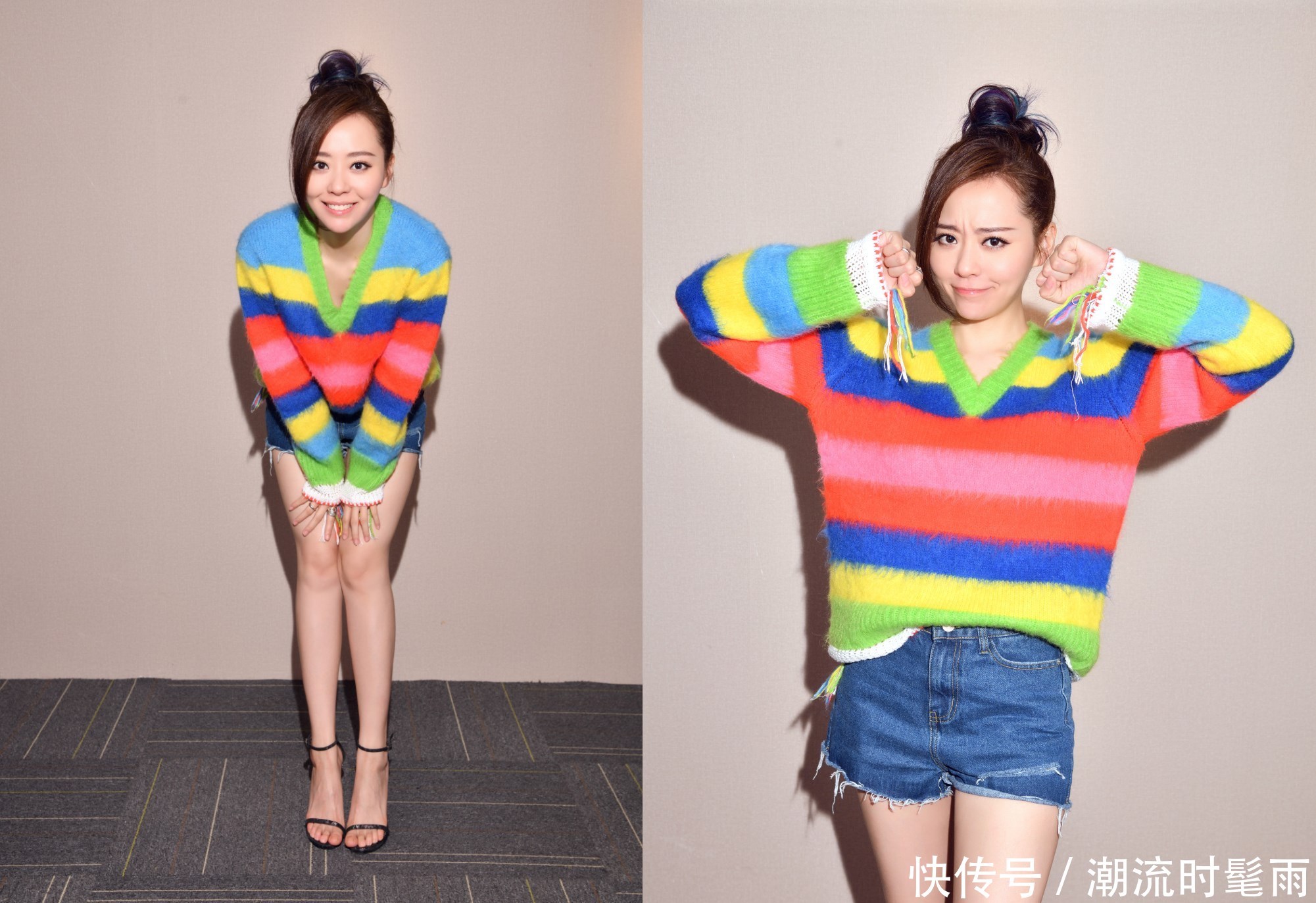 张靓颖短裤短到看不见，胯部以下全是腿，网友：女神好拼啊！