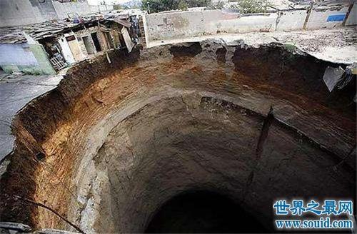 危地马拉天坑的形成原因，地质变化导致水腐蚀地面