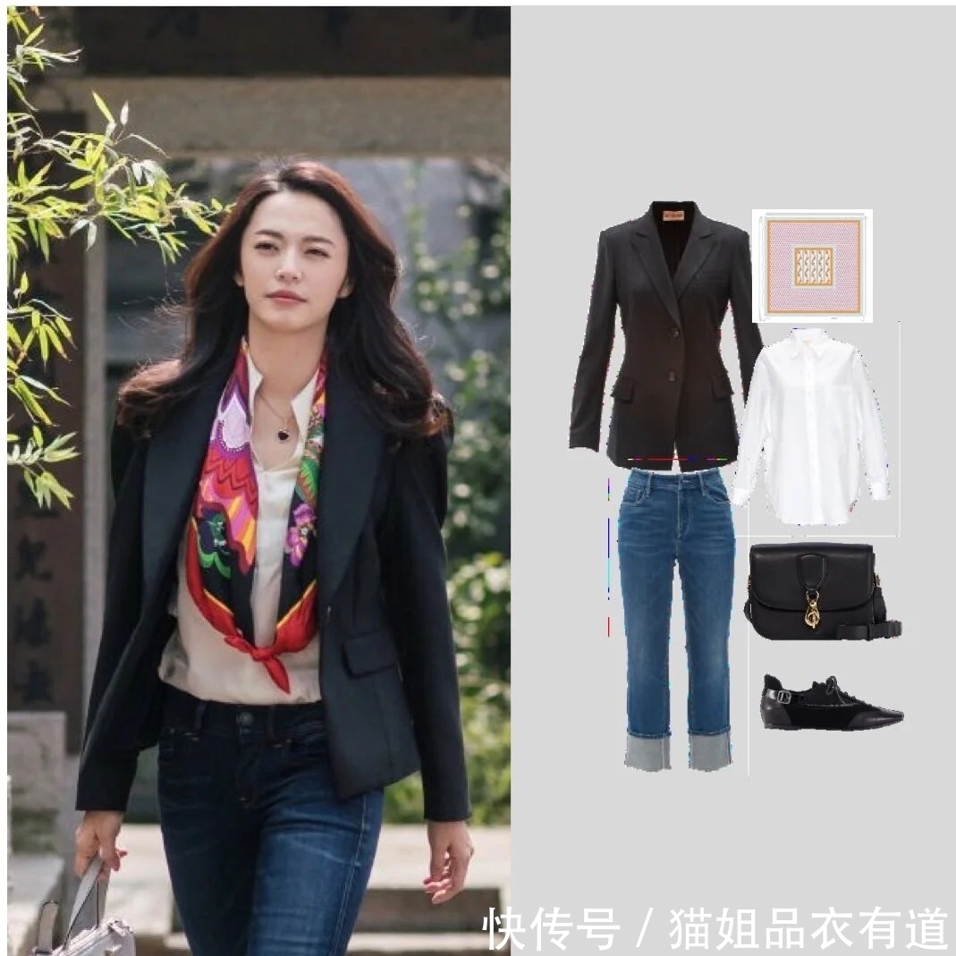 「西装配上白色」春夏穿衣丝巾成亮点,优雅复古又摩登,优雅女人们早就穿上了