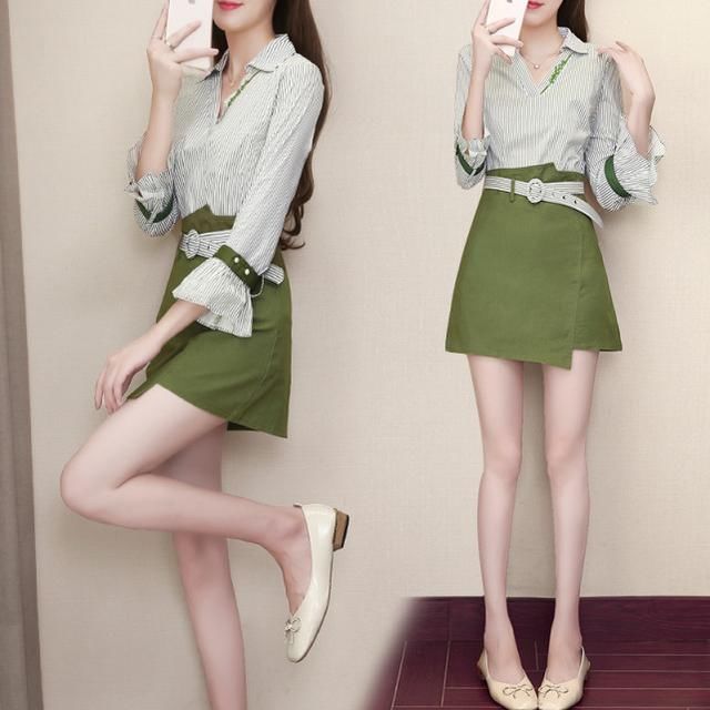 霜降了，裙子可以收起来了，看看这12款晚风套装，洋气又美嫩