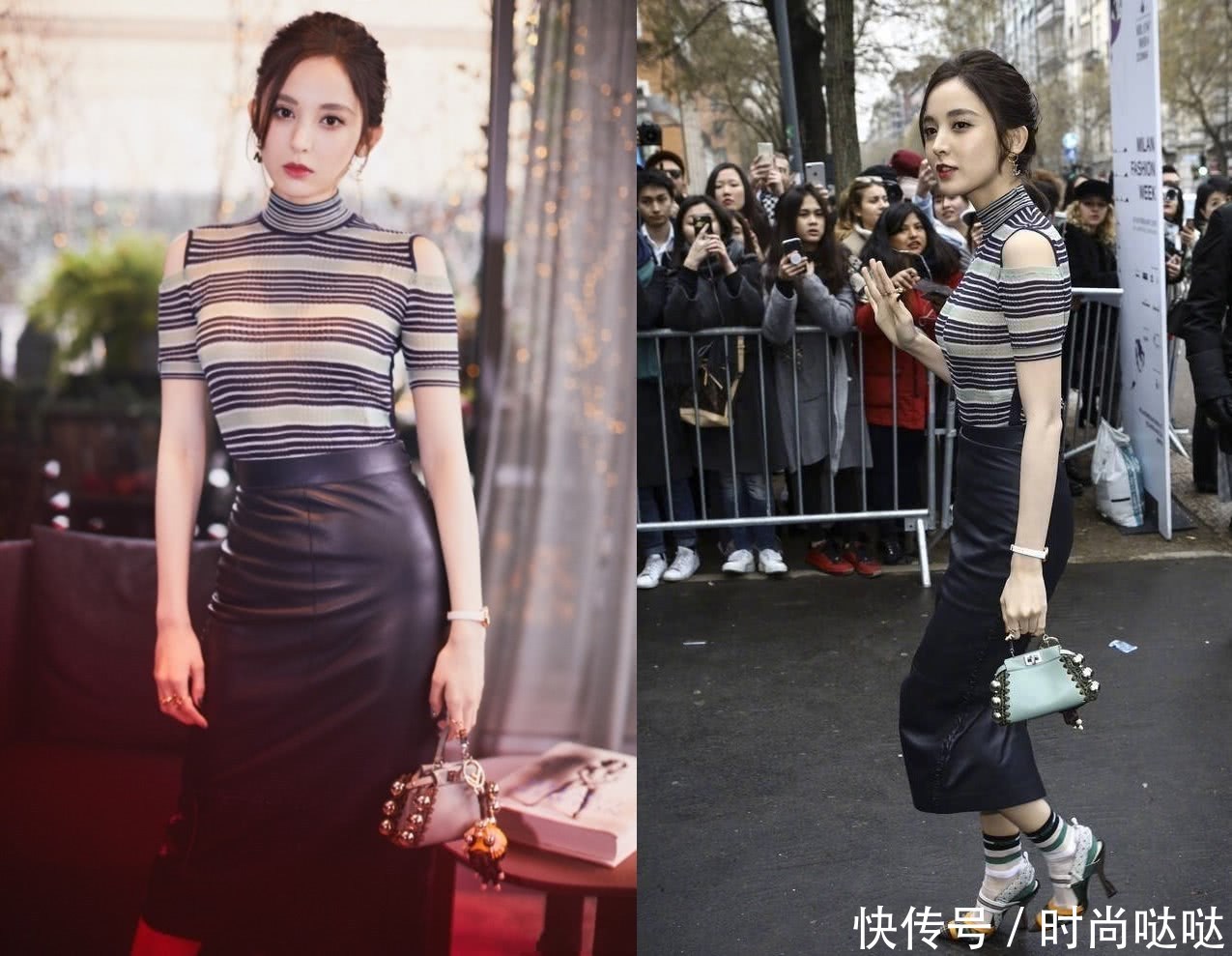 古力娜扎还真是会搭，高跟鞋配运动袜居然不丑，网友：气质很关键
