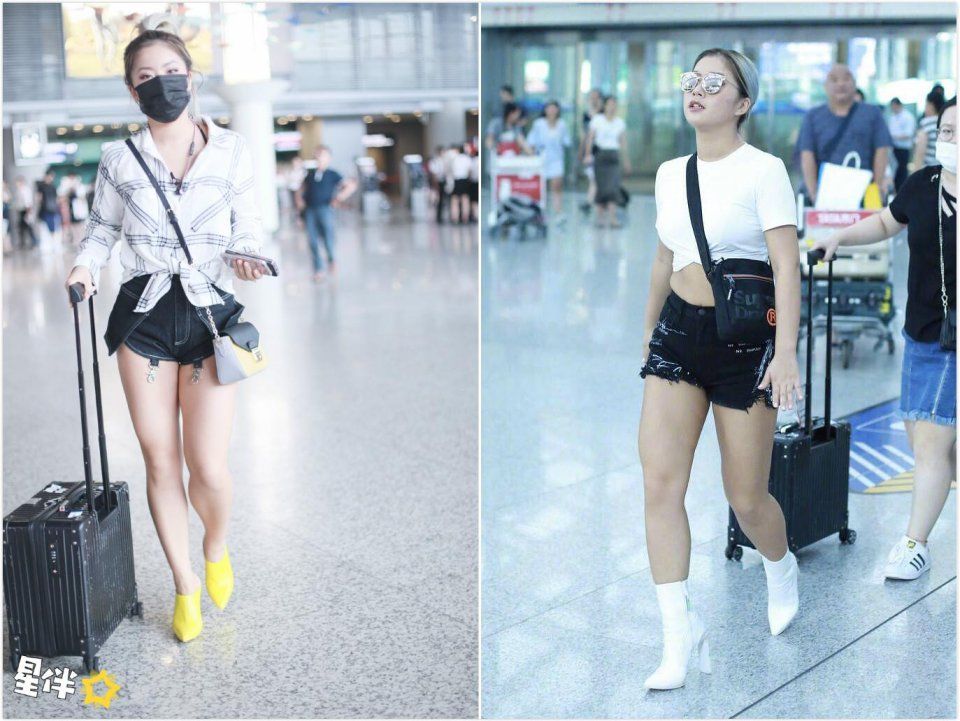 王菊终于不露肚子，却把牛仔短裤生生穿成三角裤，网友:真是服了