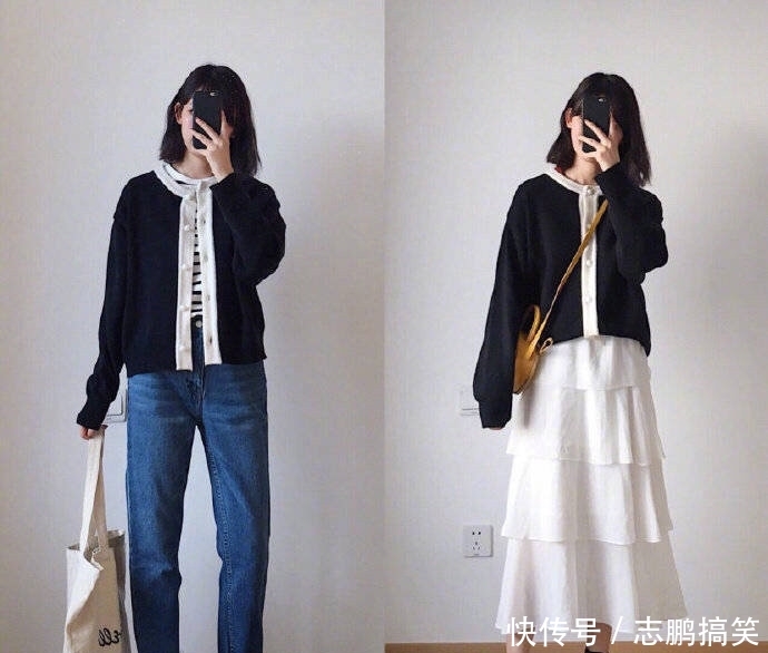 『小西』小个子春季日常穿搭怎么穿?卡其色小西装配蓝色牛仔裤,清新显瘦