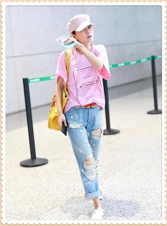 164马伊琍穿西装阔腿裤却配平底小白鞋？网友：终于理解文章了！