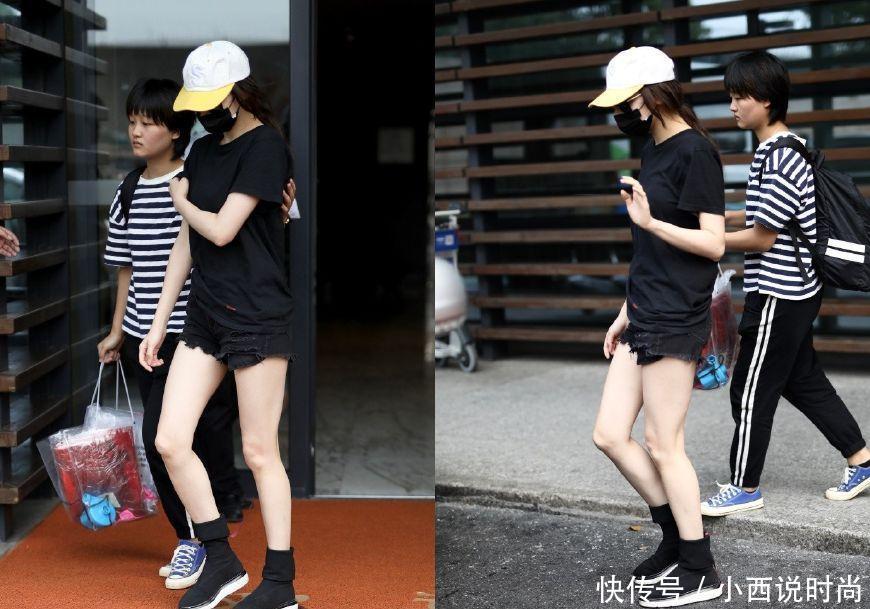 迪丽热巴穿超短裤出门,暴露一双惊艳美腿,这双鞋一般人穿能丑哭!