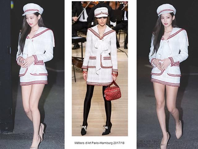 JENNIE撞衫大一轮的白百何,网友:年轻在时尚面前不见得是优势