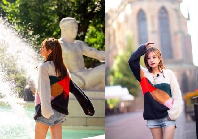 42岁赵薇启程米兰时装周，撞色毛衣搭配皮裤，光凭腿就像18岁