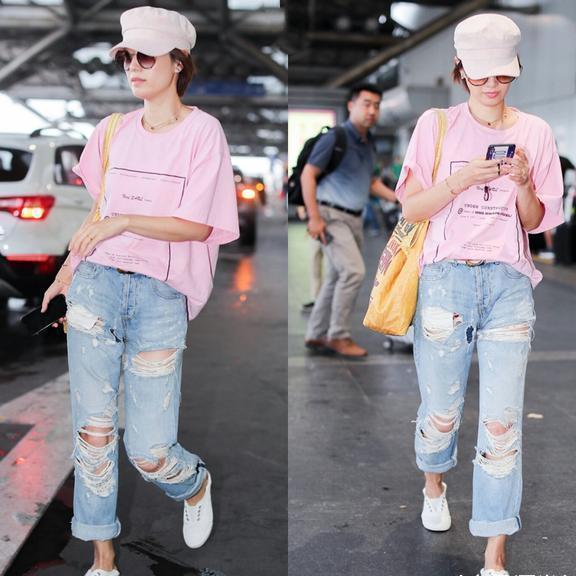 马伊琍这么瘦还穿这么紧的裙子, 勒出的小肚子和小粗腿一样抢镜了