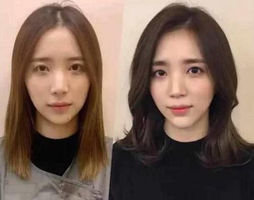 素颜与化妆加发型的区别,看完你还敢不化妆吗?