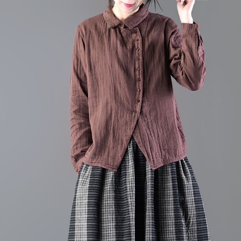 个子矮的女人有福了!用这些棉麻小衫配短外套，美的就是与众不同