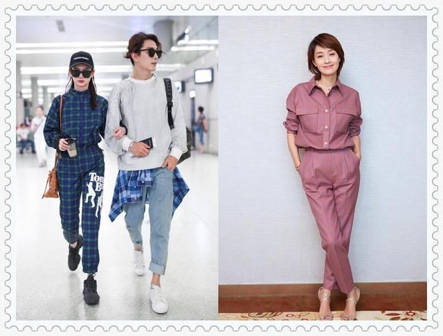 当马伊琍和戚薇同穿格子套装，我才知道为啥都说女人越老越有味！