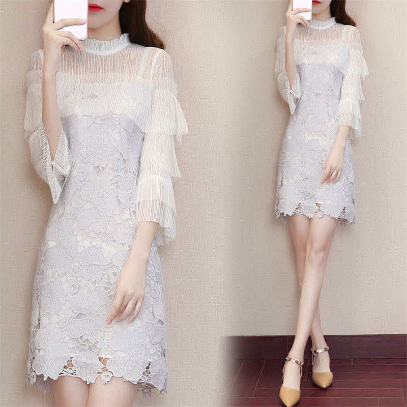 刚上架就卖疯了的蕾丝裙，洋气减龄还不贵，一口气买5件都不嫌多