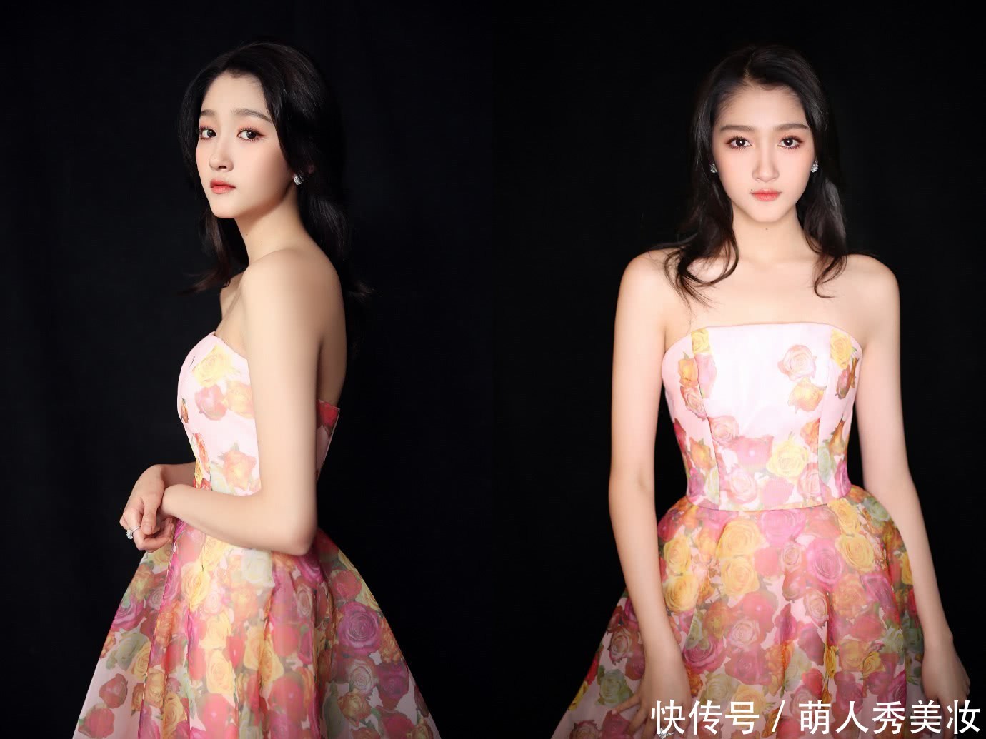 关晓彤穿抹胸裙，上身都快撑爆了，网友：鹿晗功不可没啊！