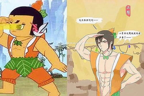 当葫芦娃变身美男子,大娃变身呆萌吃货,六娃却