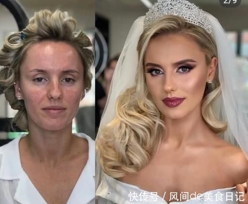  气质：欧美新娘化妆前VS化妆后，简直是网红和明星的区别，太可怕了