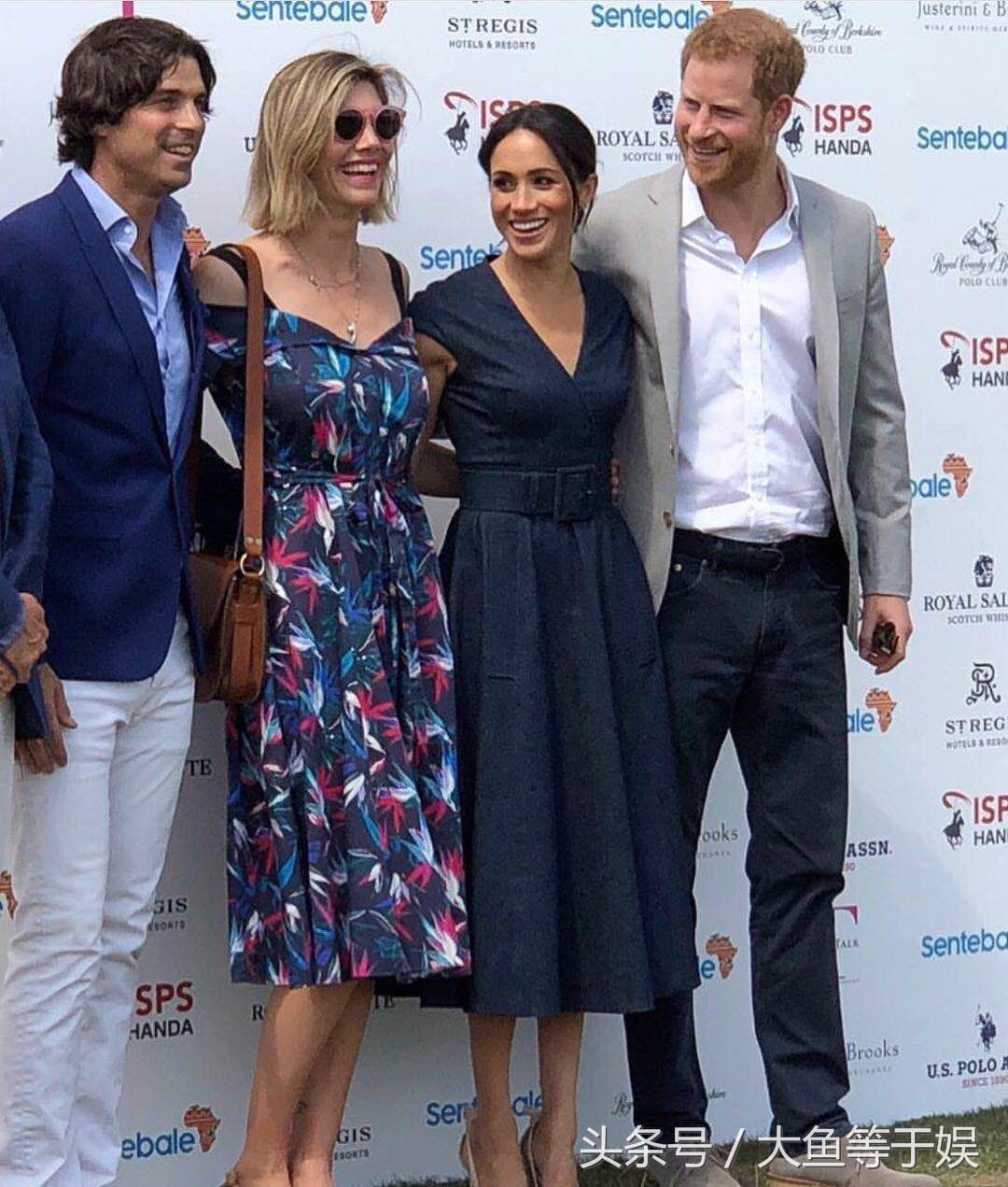 梅根出访新造型LOOK下，深V礼服太阳镜加身，要甩凯特几条街了