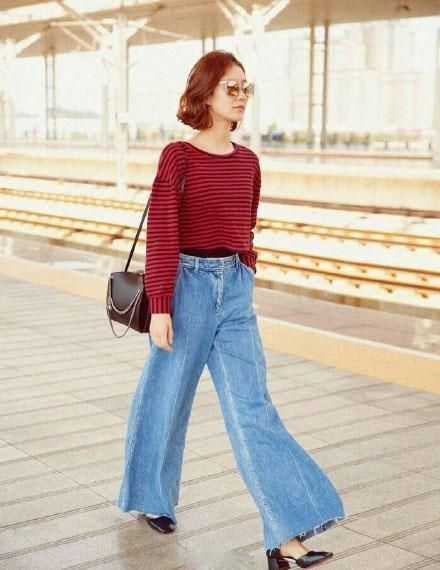 早秋不愁没裤穿 看杨幂袁珊珊刘诗诗金小妹的牛仔裤N种搭配