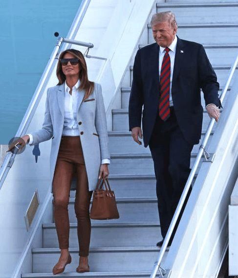 特朗普与第一夫人:梅拉尼娅穿平底鞋也挡不住超模气场，惊艳四座