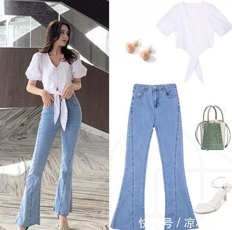 【LOOK】微喇叭牛仔裤穿搭LOOK,修饰好腿型又显瘦,尽显女性个性时髦范儿