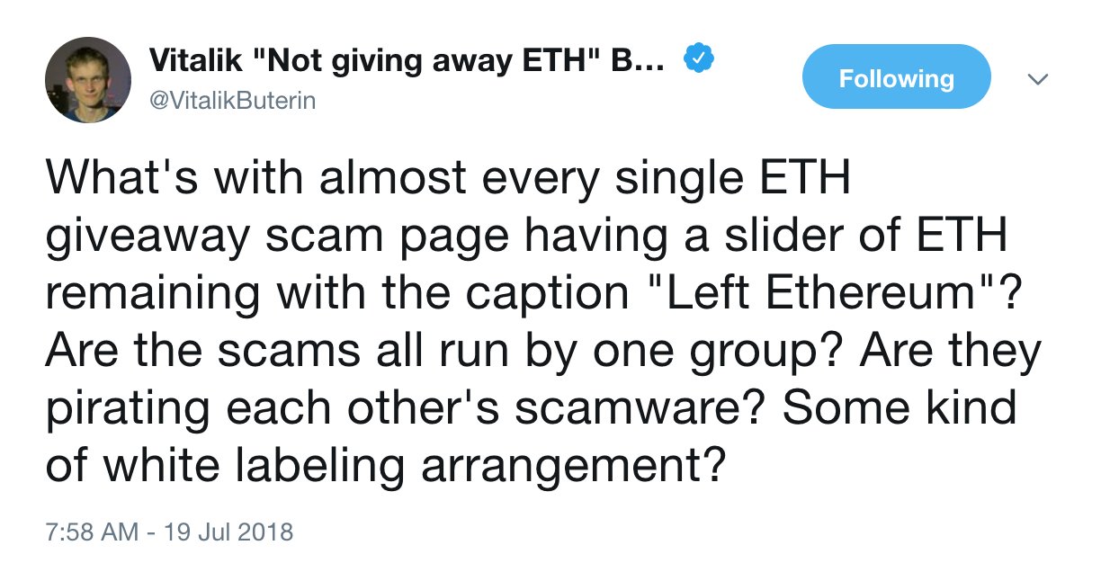 “钢铁侠”躺枪推特ETH诈骗，V神嘲讽骗子套路雷同无脑