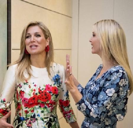 不愧是西班牙王后，这种“花裙子”也穿出气质感，网友：她很尴尬