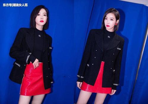 宋茜真的瘦了！穿牛仔短裙暴露了一双大长腿，网友：女神般的身材