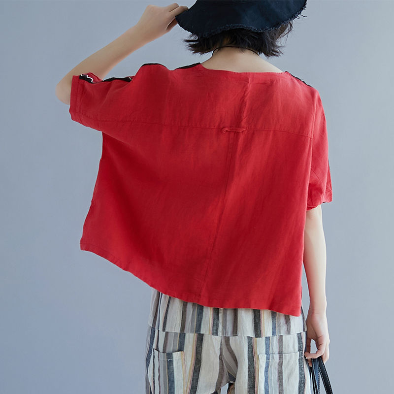 有一种清凉叫:“天然棉麻衫”配萝卜裤穿很舒适，美的独一无二