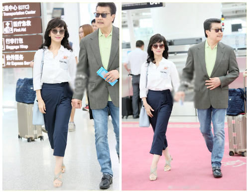 赵雅芝又亮相，衬衫搭配短裤挺时髦，真是个搭配有眼光的女人！