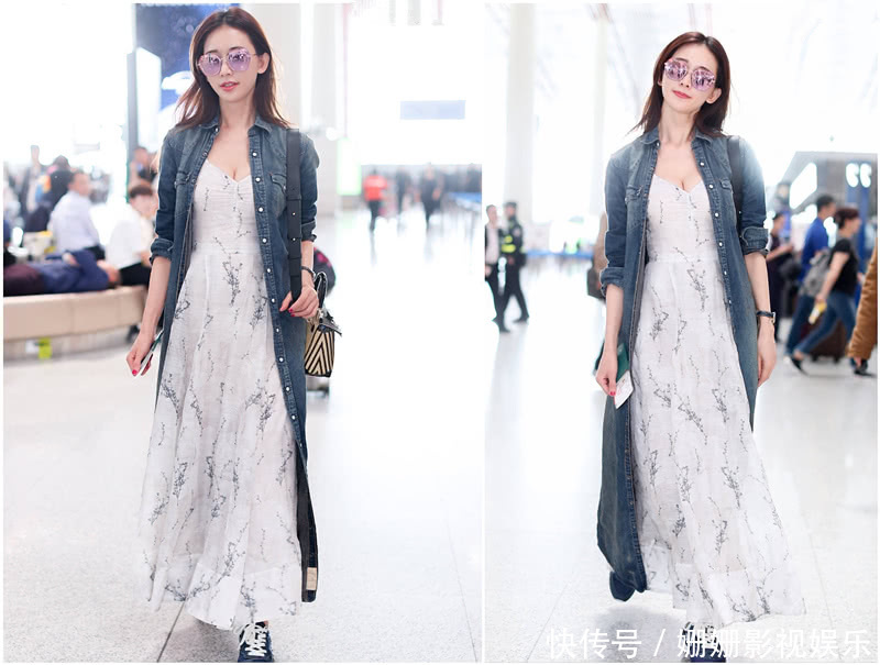 林志玲白色低胸长裙大秀性感身材，哪里像是奔五的人