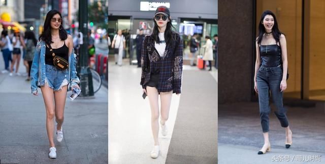 奚梦瑶太大胆了！开叉牛仔短裤穿得又短又紧，网友：看得我好尴尬