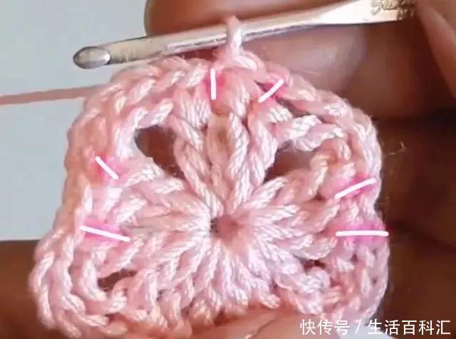  钩5长针|毛线花朵编织方法，装饰各种衣服很漂亮，快来学习吧