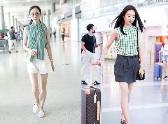 当董洁和韩雪同穿绿色衬衫的那一刻，我才见识到什么叫清新脱俗
