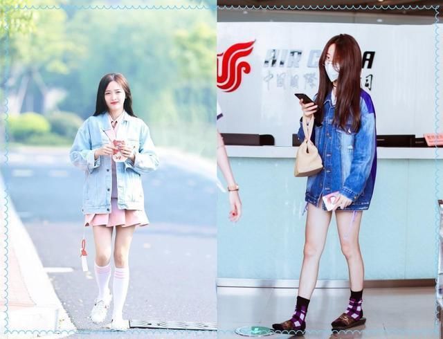 看了杨超越牛仔外套，再看吴宣仪，网友：这就是清新与轻浮的差距