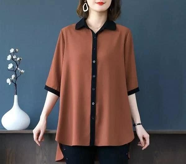  『显瘦』妈妈们担心太胖没有衣服穿？试试这几款棉麻衫，减龄，显瘦