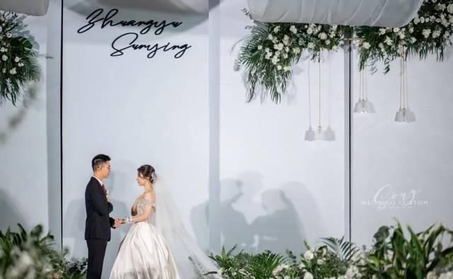 韩式■韩式简约婚礼,白色和绿色和他们的爱情一样,一拍即合!