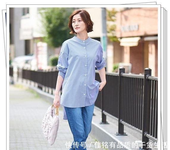  「春季造型」竖条纹衬衫的流行时尚造型，清爽显瘦的春季日系风穿搭分享