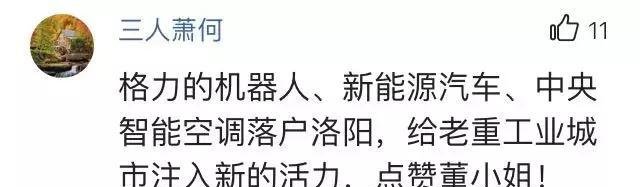 董明珠到洛阳查看项目进展 网友评论亮瞎