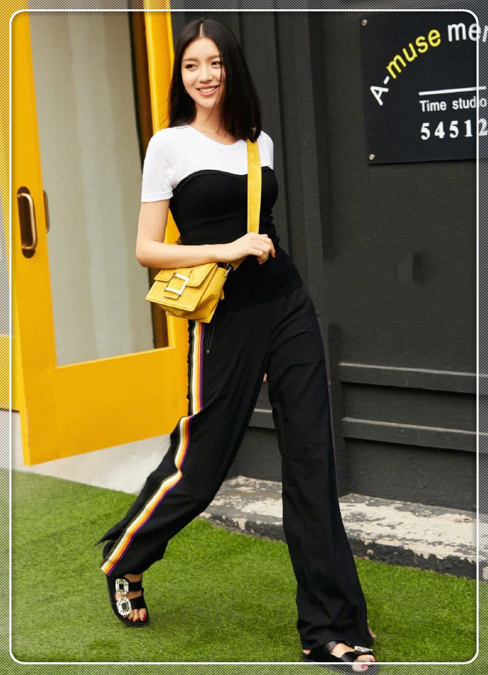 182张梓琳不愧是世界小姐，长裤都能穿成九分裤，大长腿太惊艳