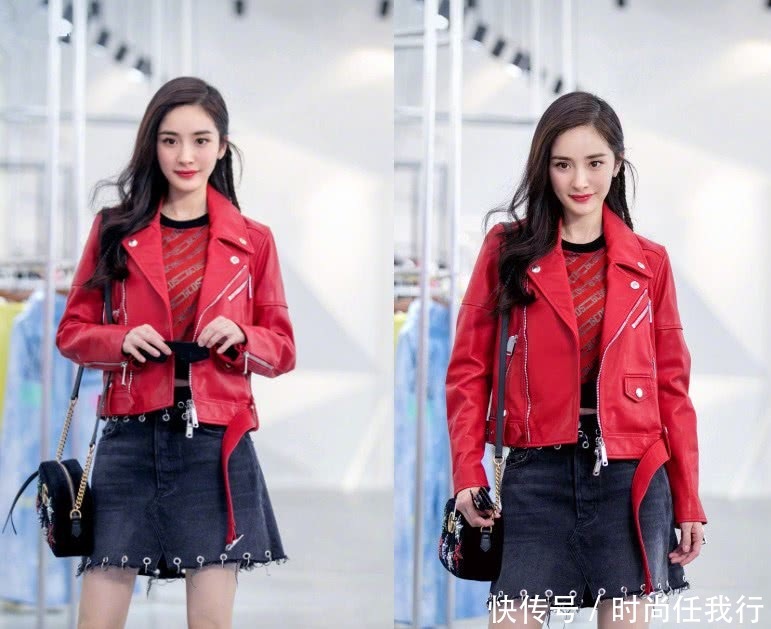 杨幂又解锁新搭配！柳钉短裙配长筒袜，网友：一般人穿能丑哭！