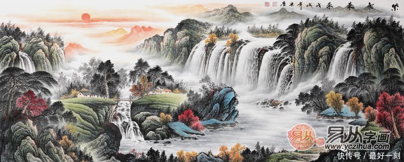 家居客厅装饰画,国画山水画寓意好!
