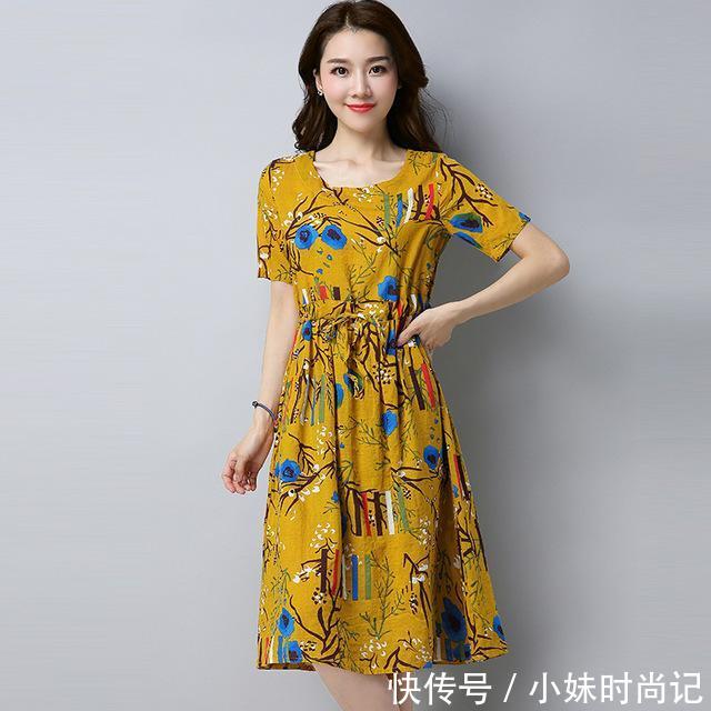 『优雅』民族风,中长款,气质的印花,穿出东方女性美