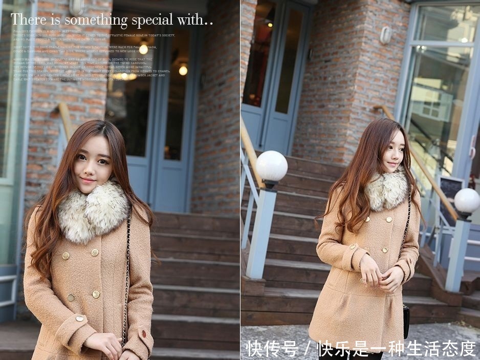 棕色■时尚穿搭第八期棕色毛呢外套搭配黑色打底裤