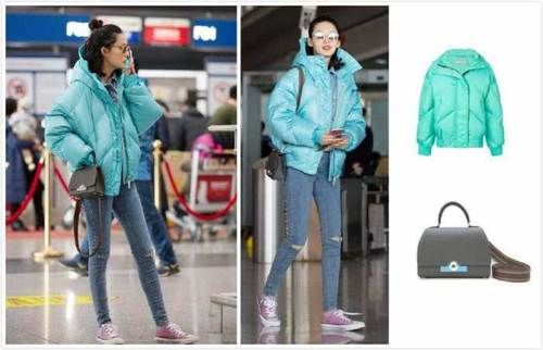 李沁羽绒服搭配牛仔衫? 一般人真驾驭不了, 网友: 好看的是腿