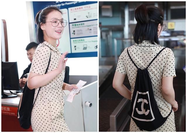 看惯了帅气的马思纯，穿上粉色条纹衫，秒变俏皮可爱小妹妹