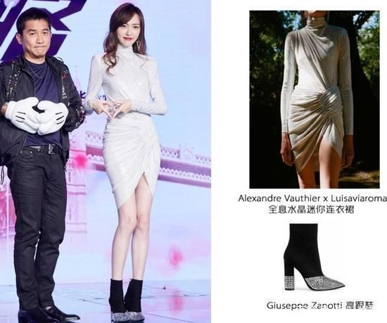 唐嫣穿水晶裙尽显小蛮腰，修长的大长腿让多少妹子羡慕