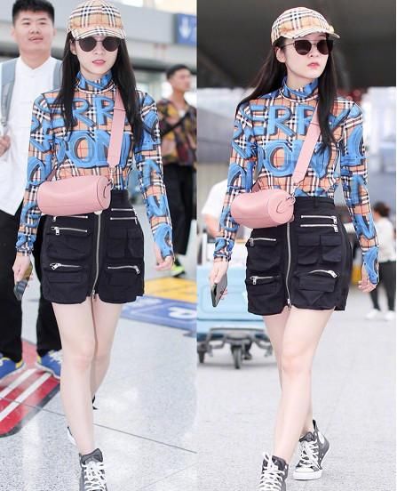 张雪迎有点恶趣味了，穿着“口袋裤”就出门，化妆品都藏裤兜了？