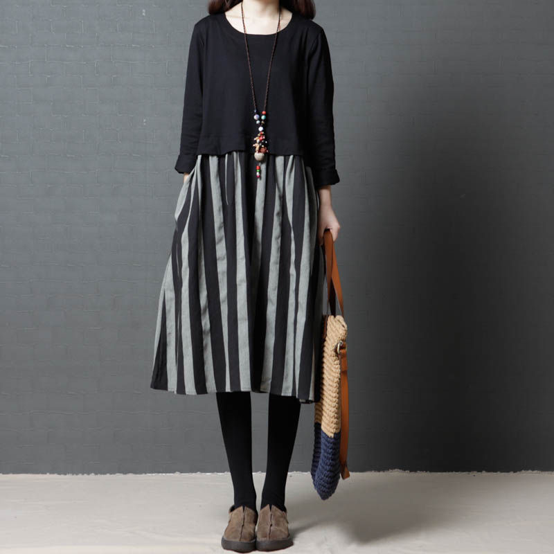 腰粗腿粗屁股大的女人，秋天就适合穿针织连衣裙，遮肉还优雅大方