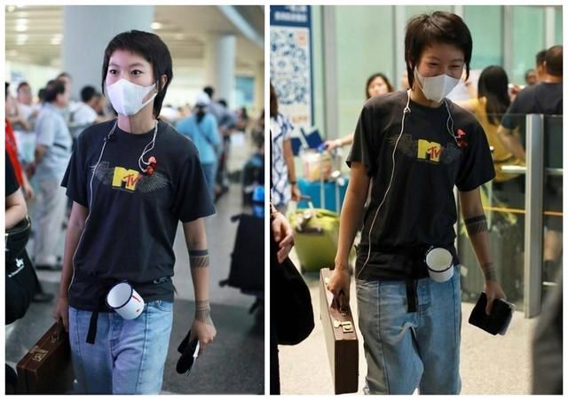 这种时尚你懂吗？窦靖童机场腰间挂水杯超个性，竟如此接地气